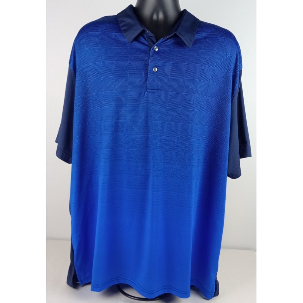Ben Hogan Men's 3XL Blue Ombre Satin Polyester Short Sleeve Polo Shirt